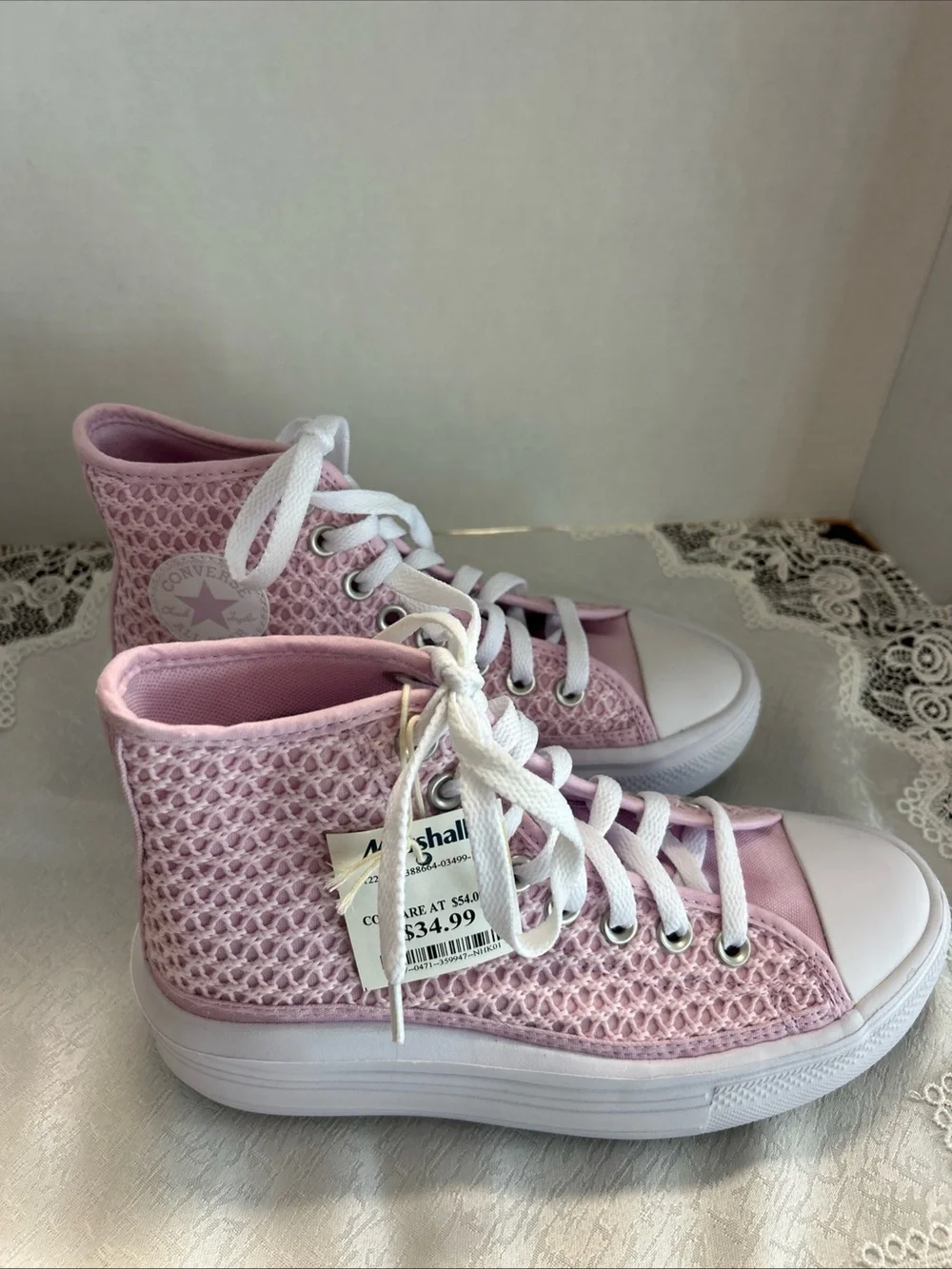 NWT Converse Chuck Taylor All Star Move Crochet Platform High Top Pink Tween 4